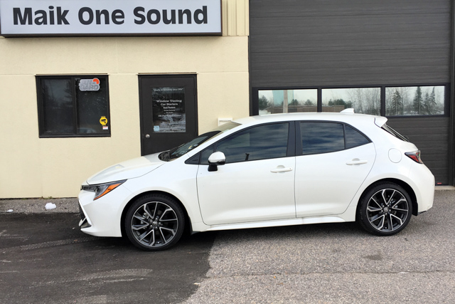 Toyota 2019 Corolla Hatch with professional window tint in North Bay